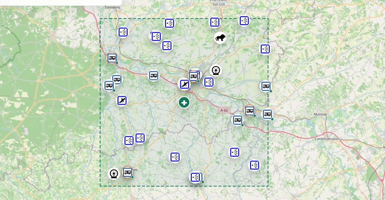 Carte RoadCache avec lieux charges